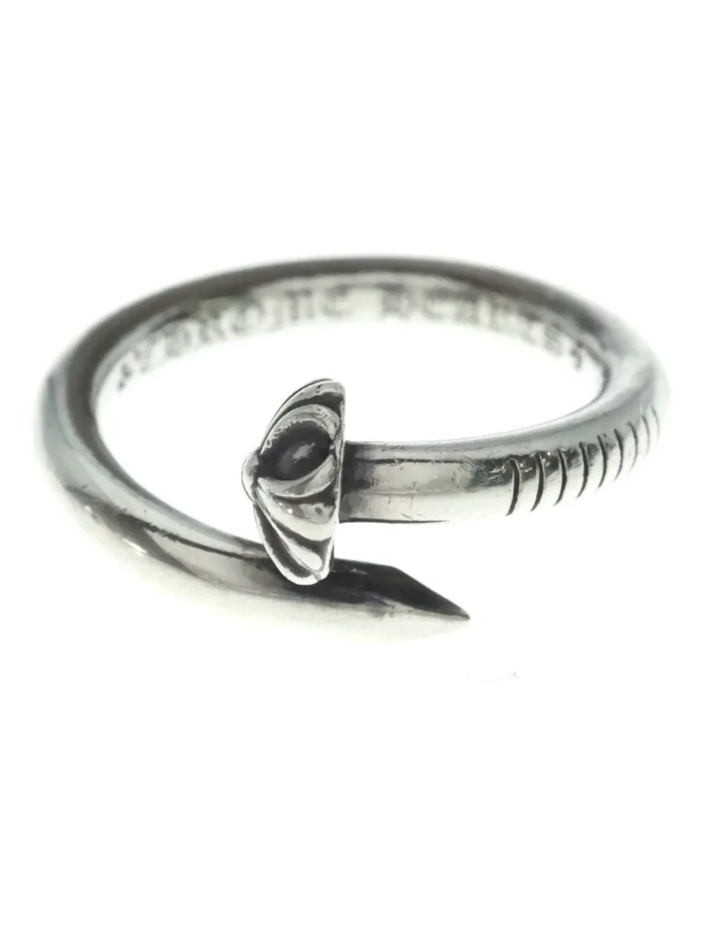 Chrome Hearts Nail Crsball Cross Ball Ring Silver